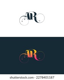 Alphabet letter icon logo AR, RA.
