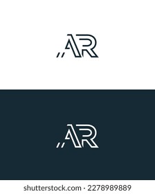 Alphabet letter icon logo AR, RA.