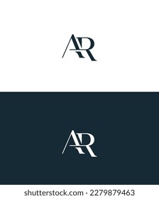 Alphabet letter icon logo AR, RA.