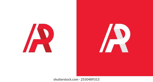 Alphabet letter icon logo AR, simple letter A R logo