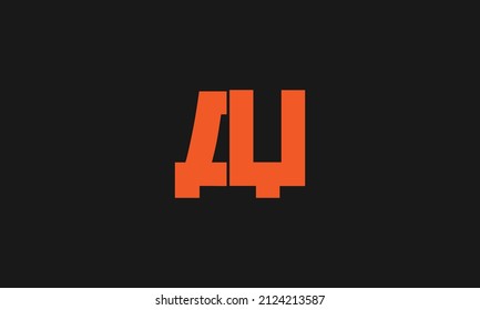 Alphabet letter icon logo AU