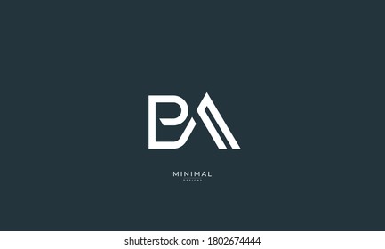 Alphabet letter icon logo BA