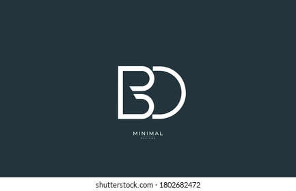Alphabet letter icon logo BD
