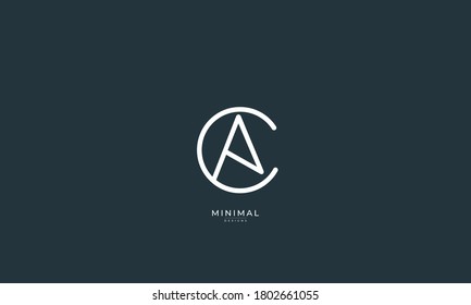Alphabet letter icon logo CA or AC