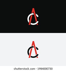 Alphabet letter icon logo CA or AC