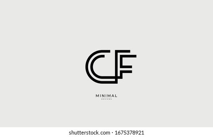 alphabet letter icon logo CF 