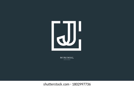 Alphabet letter icon logo CJ or JC