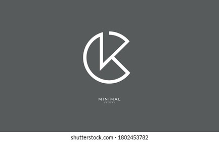 Alphabet letter icon logo CK or KC