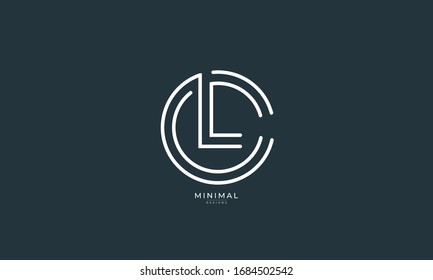 Alphabet letter icon logo CL or LC 