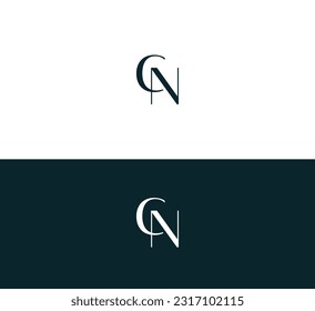 Alphabet letter icon logo CN or NC