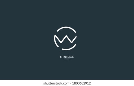 Alphabet letter icon logo CW or WC