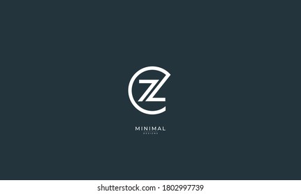 Alphabet letter icon logo CZ or ZC