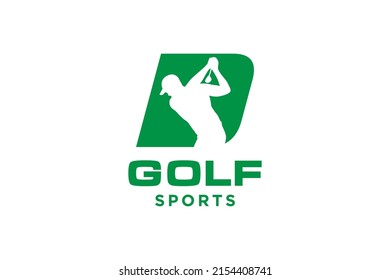 Alphabet Brief Symbol Logo D für Golf Logo Design Vektorvorlage, Vektorgrafik des Golfs, Logo der Golfmeisterschaft, Illustration, Kreativsymbol, Design