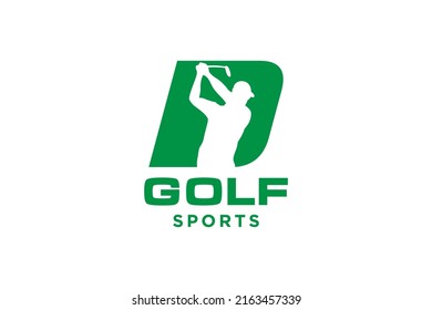 Alphabet letter icon logo D for Golf logo design vector template, Vector label of golf, Logo of golf championship, illustration, Creative icon, design