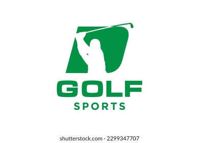 Icono de letra alfabeta logotipo D para el diseño del logotipo de Golf plantilla vectorial, etiqueta vectorial del golf, logotipo del campeonato de golf, ilustración, icono creativo, diseño