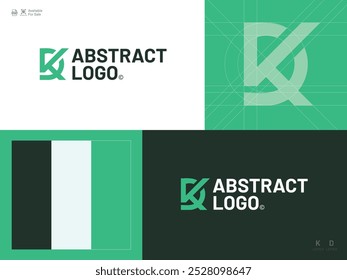 Letra alfabética ícone logotipo D, K, DK, KD