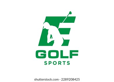 Alphabet letter icon logo E for Golf logo design vector template, Vector label of golf, Logo of golf championship, illustration, Creative icon, design