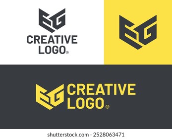 Alphabet letter icon logo E, G, EG, GE