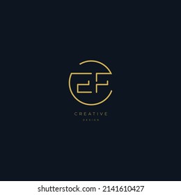 Alphabet letter icon logo EF