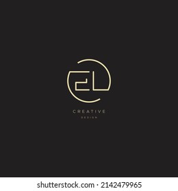 Alphabet letter icon logo EL