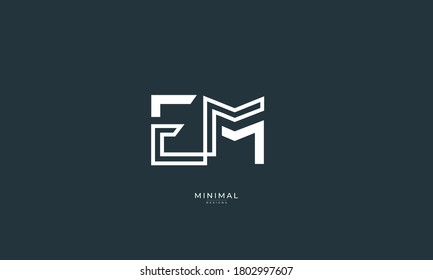 Alphabet letter icon logo EM