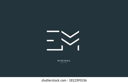 Alphabet letter icon logo EM