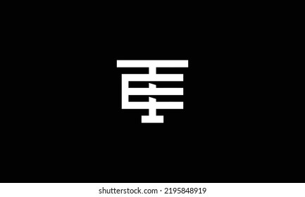  Alphabet letter icon logo ET or TE 