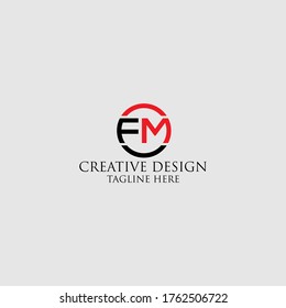 Alphabet letter icon logo FM design.
