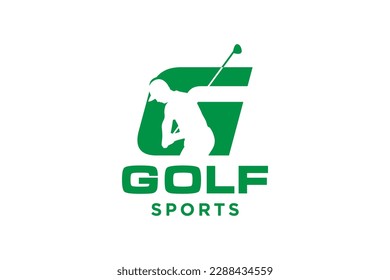 Alphabet letter icon logo G for Golf logo design vector template, Vector label of golf, Logo of golf championship, illustration, Creative icon, design