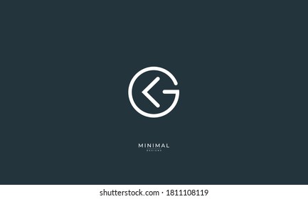 Alphabet letter icon logo GK or KG