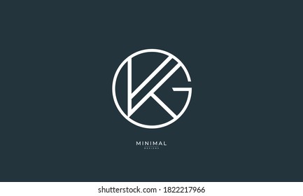 Alphabet letter icon logo GK or KG