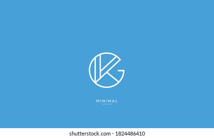 Alphabet letter icon logo GK or KG