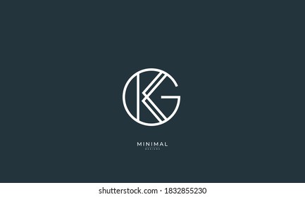 Alphabet letter icon logo GK or KG