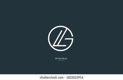 Alphabet letter icon logo GL or LG