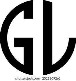 Letra alfabética ícone logotipo GL