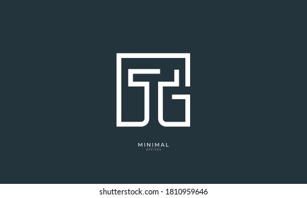 Alphabet letter icon logo GT or TG