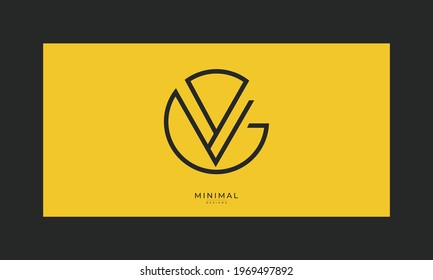 Alphabet letter icon logo GV or VG