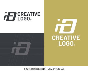 Alphabet letter icon logo I, D, ID, DI