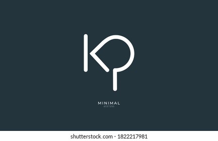 Alphabet letter icon logo KP