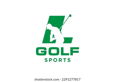 Alphabet letter icon logo L for Golf logo design vector template, Vector label of golf, Logo of golf championship, illustration, Creative icon, design