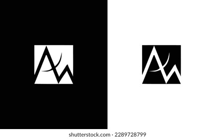 Alphabet letter icon logo MA, AM