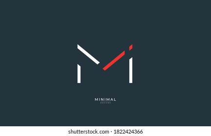 Alphabet letter icon logo MI