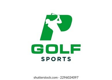 Alphabet letter icon logo P for Golf logo design vector template, Vector label of golf, Logo of golf championship, illustration, Creative icon, design