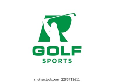 Alphabet letter icon logo R for Golf logo design vector template, Vector label of golf, Logo of golf championship, illustration, Creative icon, design