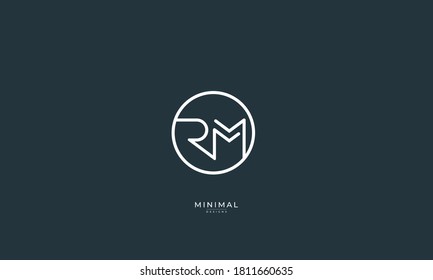 Alphabet letter icon logo RM