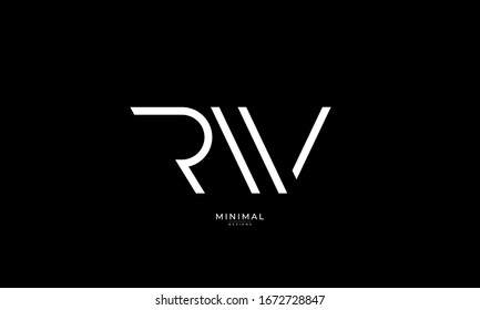 Alphabet letter icon logo RW