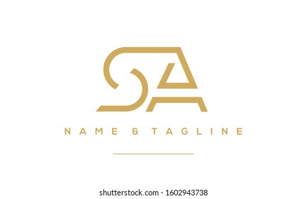 Alphabet Letter Icon Logo SA and AS