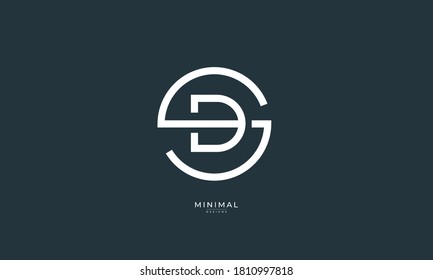 Alphabet letter icon logo SD or DS