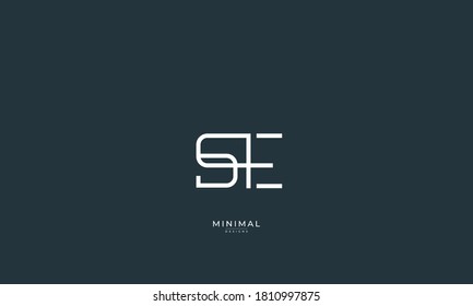 Alphabet letter icon logo SE