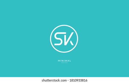 Alphabet letter icon logo SK